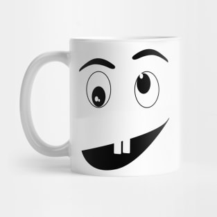 Black and white crazy face Mug